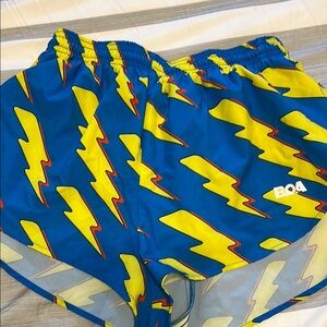BOA Men's Blue and Yellow Lightning Shorts